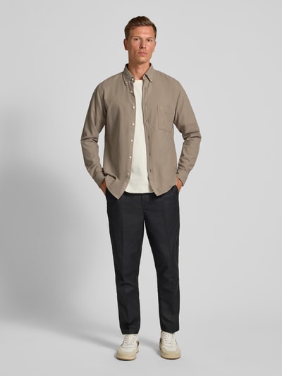 BOSS Orange Regular fit vrijetijdsoverhemd van puur katoen, model 'RICKERT' Olijfgroen - 1