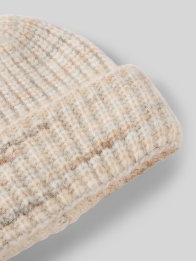 ICHI Strickmütze mit breitem Umschlag Modell 'IALIN' Beige Melange 2