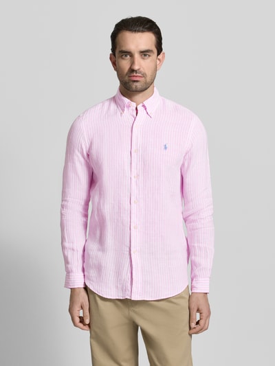 Polo Ralph Lauren Regular Fit Freizeithemd aus reinem Leinen Pink 4