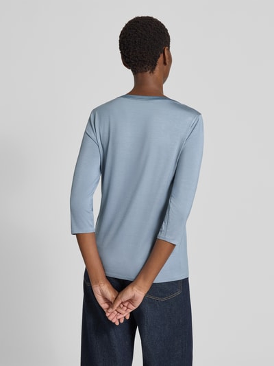 comma Shirt met lange mouwen en tuniekkraag Rookblauw - 5