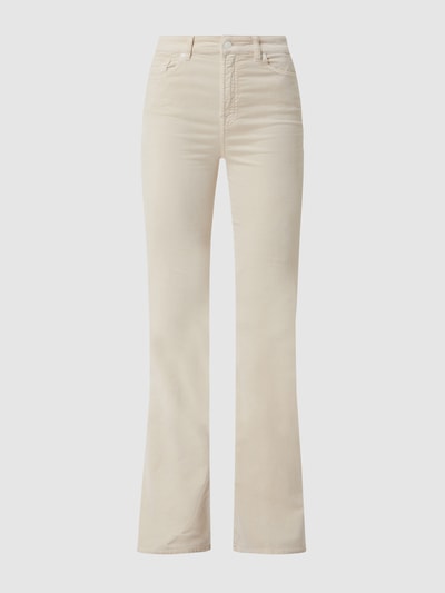 7 For All Mankind Bootcut broek van fluweel, model 'Lisha' Offwhite - 2