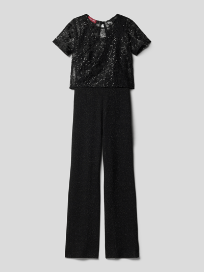 G.O.L. Jumpsuit met effectgaren Zwart - 1