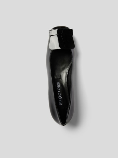 Sergio Rossi Slipper mit Label-Prägung Schwarz 4