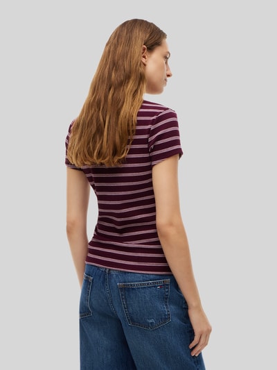 Tommy Jeans Slim Fit T-Shirt aus Baumwoll-Mix Bordeaux 5