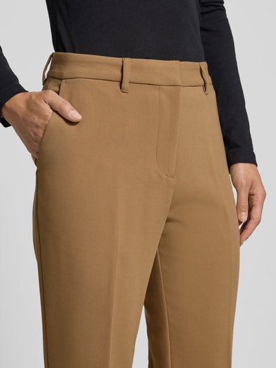 Gant Flared stoffen broek met persplooien Zand - 3