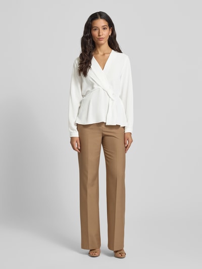 Rinascimento Regular Fit Bluse mit Knoten-Detail Offwhite 1