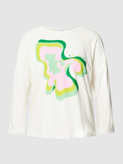 OPUS Longsleeve mit Motiv-Print Modell 'Sutura' Offwhite 2