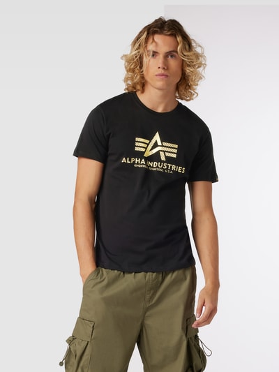 Alpha Industries T-shirt met labelprint Zwart - 4