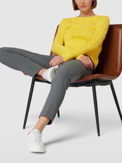 Polo Ralph Lauren Gebreide pullover met logostitching, model 'JULIANNA' Geel - 1