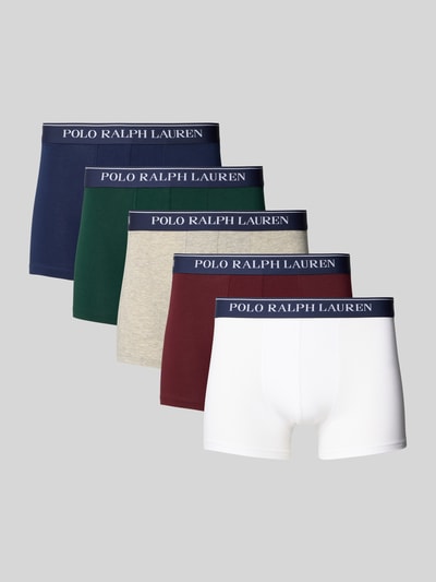 Polo Ralph Lauren Underwear Trunks mit elastischem Logo-Bund im 5er-Pack Blau Melange 1