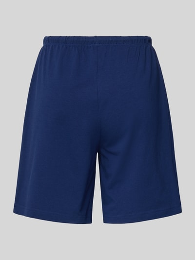 Produktfoto, donkerblauwe Pyjama-Shorts met elastische band, katoen-elastaanmix, relaxed fit, SOLID LOVE van Mey, achterkant