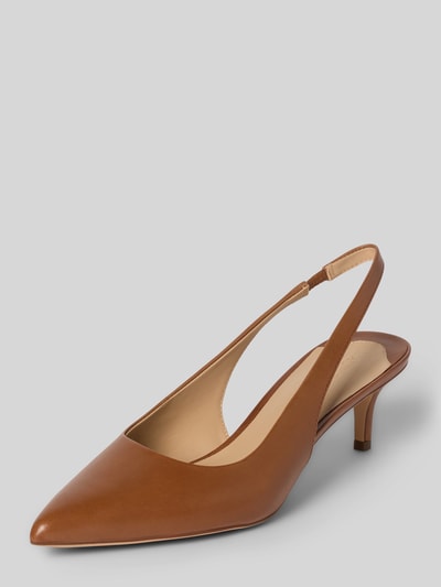 Lauren Ralph Lauren Pumps van leer met naaldhak, model 'LOLAH II' Cognac - 1