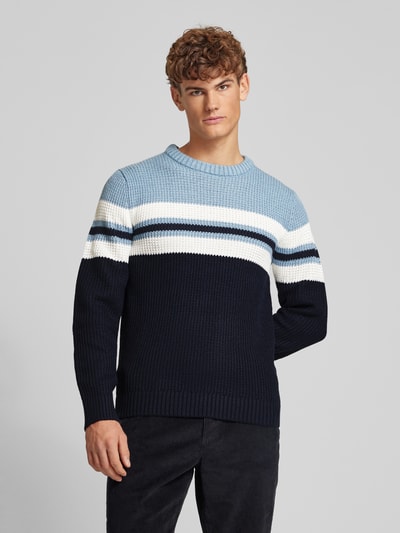 Jack & Jones Gebreide pullover met ronde hals, model 'SANDER' Lichtblauw - 4