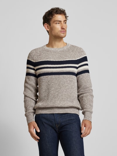 Marc O'Polo Regular Fit Strickpullover aus strukturiertem Mouliné-Baumwollgarn Offwhite 4