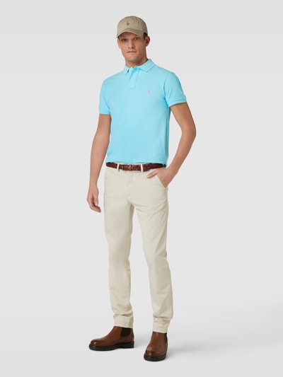 Polo Ralph Lauren Slim fit poloshirt met labelstitching Turquoise - 1