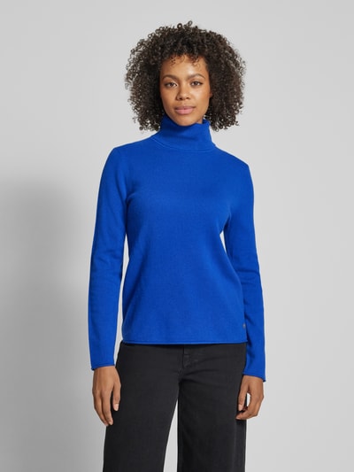 Fynch-Hatton Gebreide kasjmier pullover met col Koningsblauw - 4