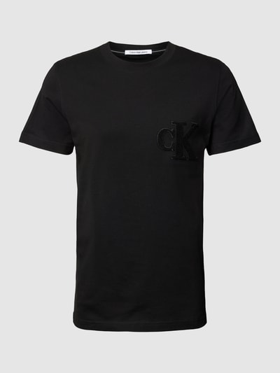 Calvin Klein Jeans T-Shirt mit Label-Detail Modell 'CHENILLE' Black 2