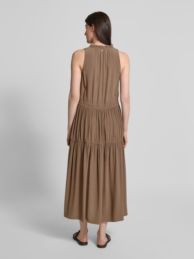 MOS MOSH Maxikleid mit Tunikakragen Modell 'Sabri' Sand Melange 5