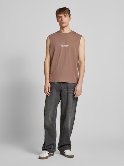 Jack & Jones Tanktop mit Label-Print Modell 'VESTERBRO' Taupe 1