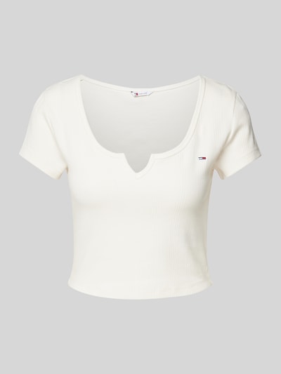 Tommy Jeans Crop Top mit Logo-Stitching Offwhite 2