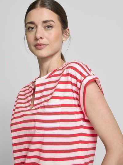 FREE/QUENT T-Shirt mit V-Ausschnitt Modell 'Viva' Rot 3