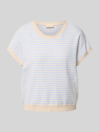 FREE/QUENT Bluzka z dzianiny z okrągłym dekoltem model ‘DODO’ Jasnoniebieski 2