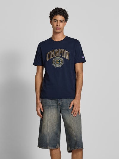 CHAMPION T-Shirt mit Label-Print Marine 4