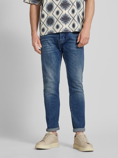 ELIAS RUMELIS Slim fit jeans in 5-pocketmodel, model 'Fredo' Donkerblauw - 4