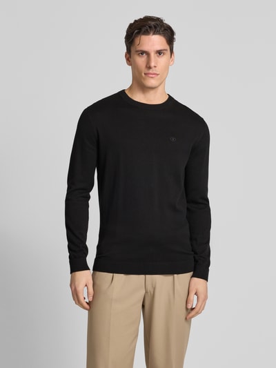 Tom Tailor Regular Fit Strickpullover aus reiner Baumwolle mit Rundhalsausschnitt Black 4