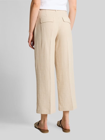 Tom Tailor straight leg culotte van mix van katoen en linnen Zand - 5