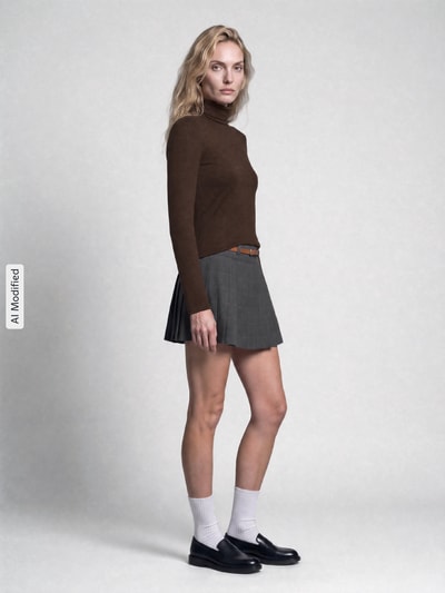 Weekend Max Mara Slim fit shirt met lange mouwen van viscosemix model 'MULTIF' Donkerbruin - 1