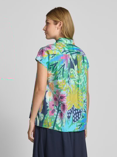 Milano Italy Bluzka o kroju regular fit z krótkim rękawem Zielony 5