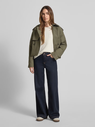 OPUS Jack met platte kraag, model 'Hawena' Kaki - 1