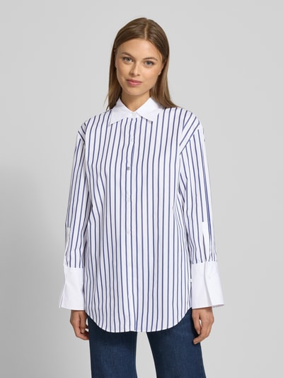 HUGO Relaxed fit blouse met knoopsluiting Marineblauw - 4