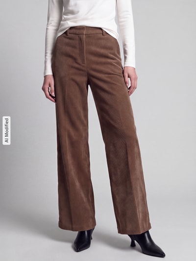 CAMBIO Relaxed Fit Cordhose seitliche Eingrifftaschen Modell 'ALEXIS' Camel 4