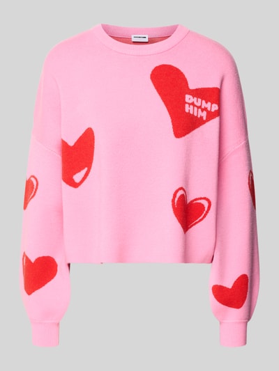 NOISY MAY® Oversized Strickpullover aus Viskose-Mix Modell 'SHYLA' Rosa Melange 2