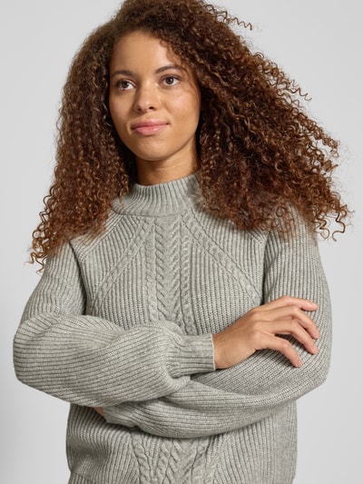 Only Regular fit gebreide pullover van viscosemix, model 'KATIA' Middengrijs gemêleerd - 3