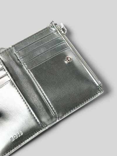 BOSS Portemonnaie mit Label-Detail Modell 'ICON' Silber 3