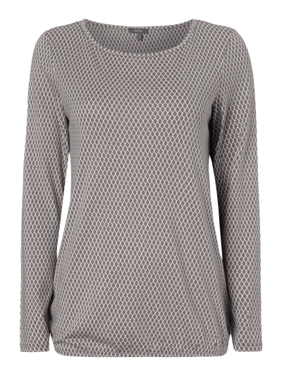 Montego Longsleeve mit Allover-Muster Graphit 1
