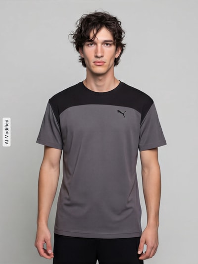 PUMA Performance Regular Fit T-Shirt mit DryCell Technology Modell 'PUMATECH Essentials Tee' Anthrazit 4