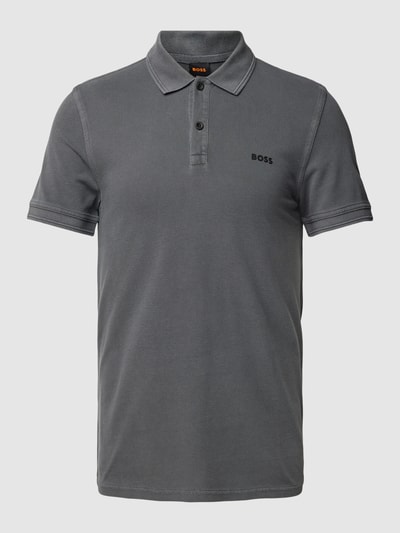 BOSS Orange Poloshirt mit Label-Print Modell 'PRIME' Anthrazit 2