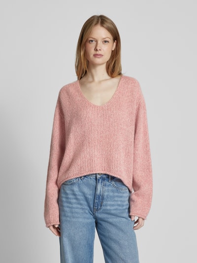 Drykorn Oversized Wollpullover mit Strukturmuster Modell 'SOMAIJA' Rose 4