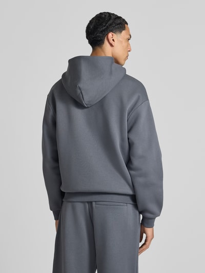 REVIEW Relaxed Fit Sweatjacke aus Baumwoll-Mix mit Label-Detail Dunkelgrau 5