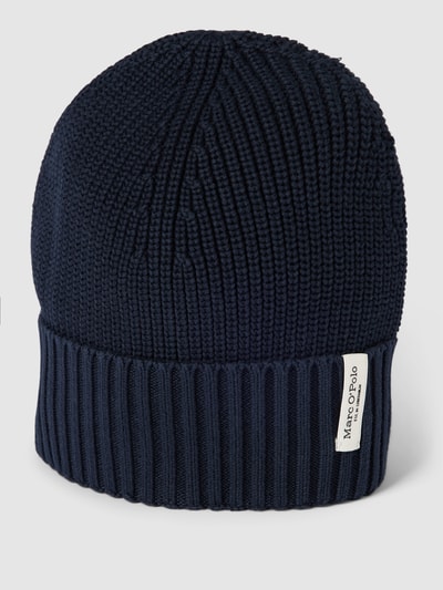 Marc O'Polo Beanie mit Label-Detail und breitem Umschlag Marine 1