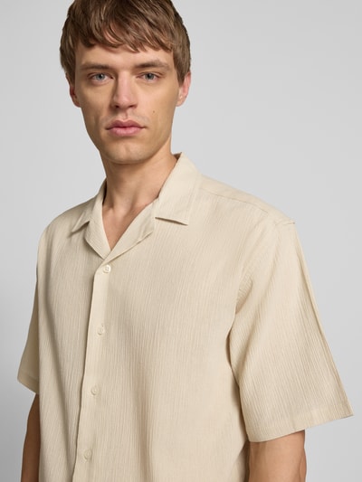 Redefined Rebel Regular Fit Freizeithemd mit Strukturmuster Modell 'FELIX' Beige 3