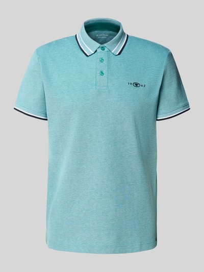 Tom Tailor Regular fit poloshirt van katoenmix Donkergroen gemêleerd - 2