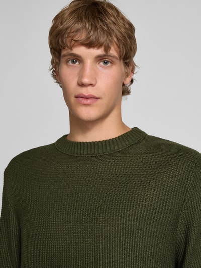 Jack & Jones Strickpullover mit Rundhalsausschnitt Modell 'ROY' Dunkelgruen 3