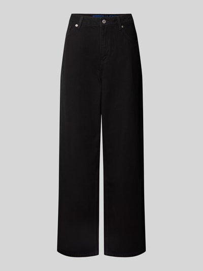 Hugo Blue Wide leg jeans met steekzakken, model 'Leni' Zwart - 2