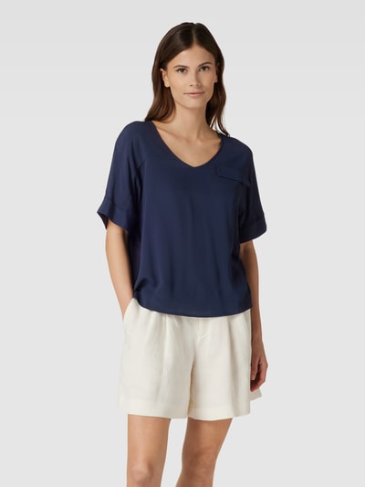 Luisa Cerano Blouse met zijsplitten Marineblauw - 4