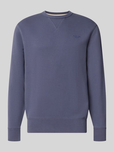 Produktfoto, Sweatshirt aus Baumwoll-Mix von Superdry in Blau, lockere Passform, Rundhals, elastische Abschlüsse, Label-Stitching, glatte Textur
